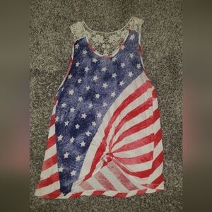 Rue21| Patriotic American Flag Tie Front Tank Top